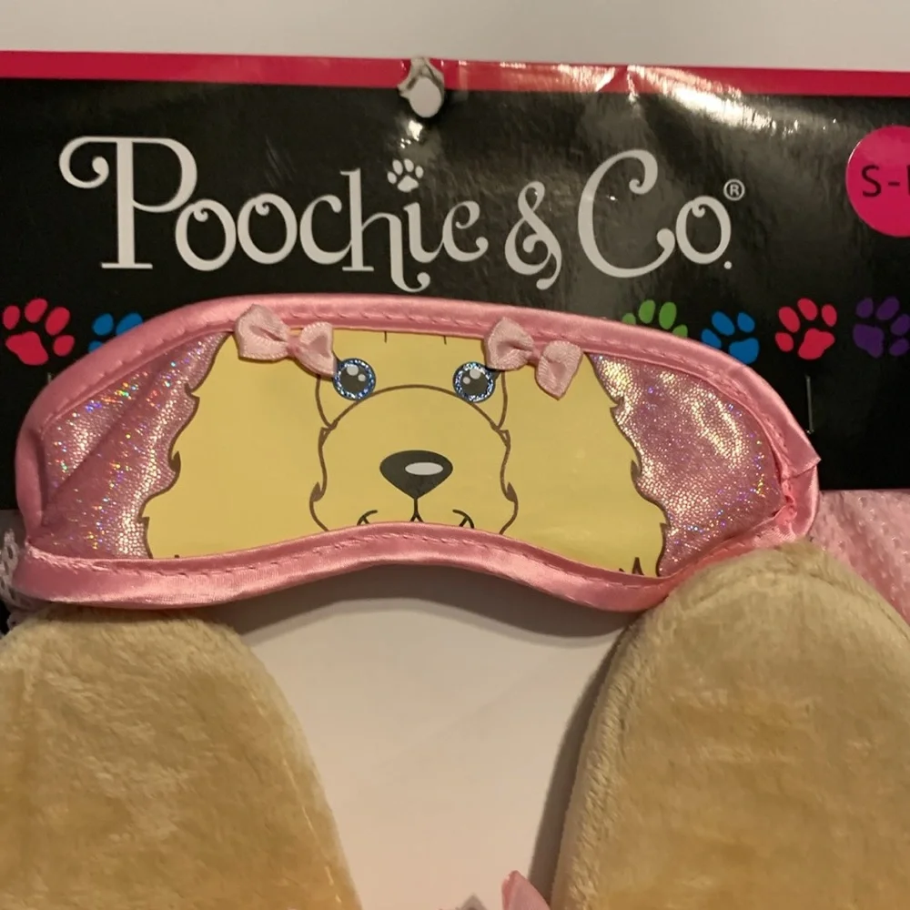 Poochie & Co. Face Mask, Slippers, Mess Backpack, Pink Size S/M New